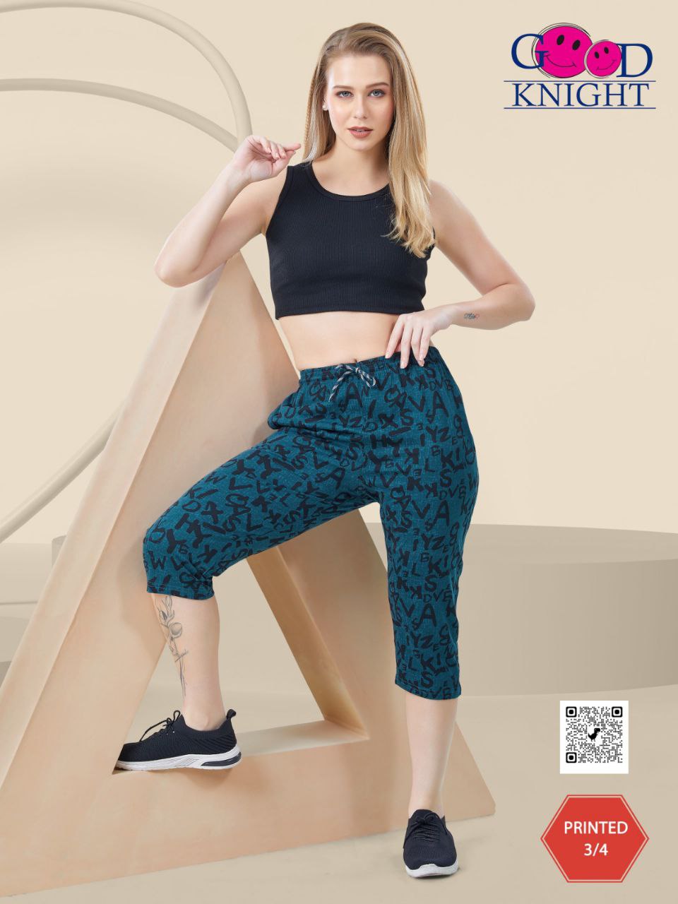 PRINTED CAPRI 3/4TH