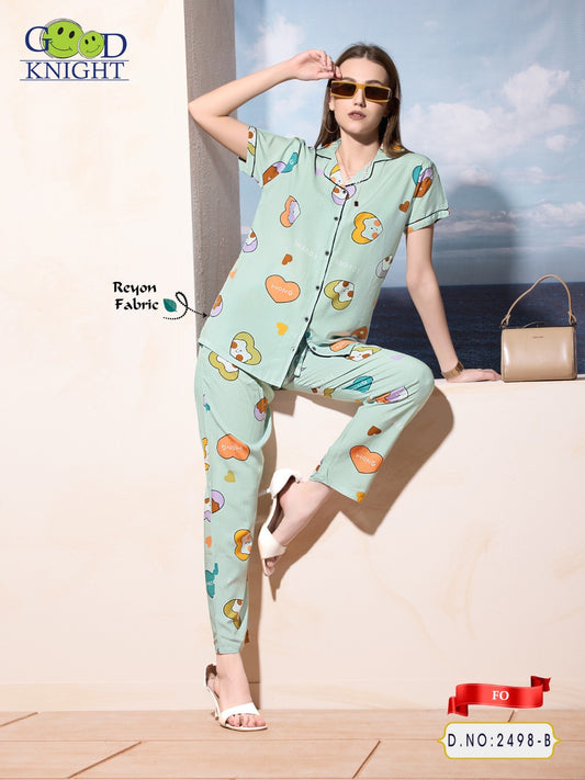 FRONT OPEN NIGHT SUIT
