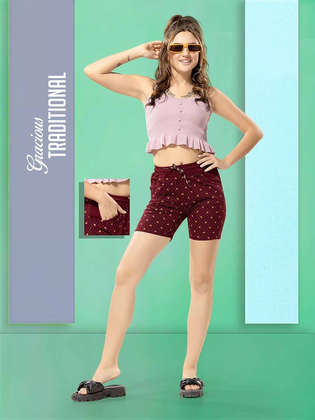 PRINTED HALF PANT