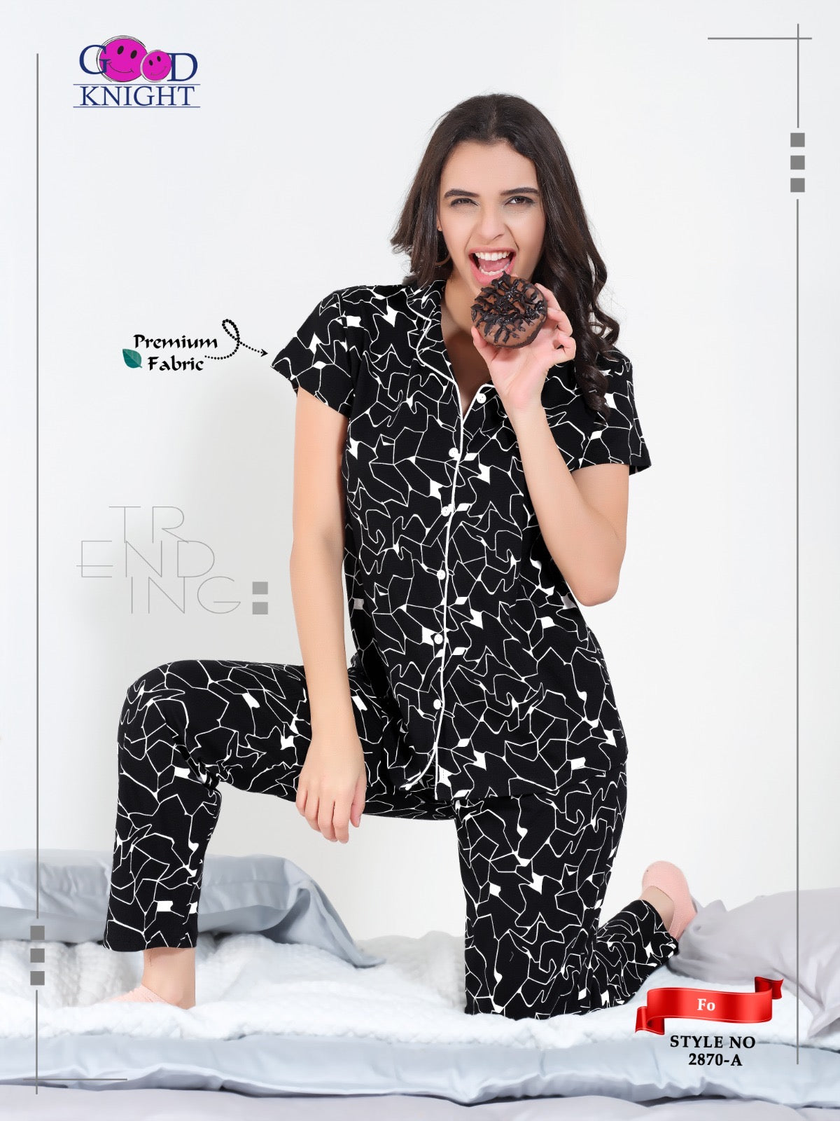 FRONT OPEN NIGHT SUIT