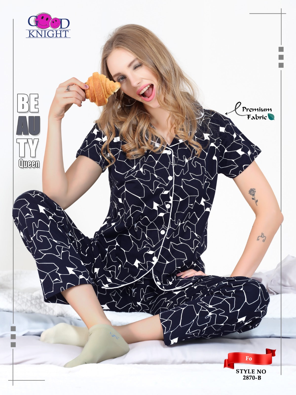 FRONT OPEN NIGHT SUIT