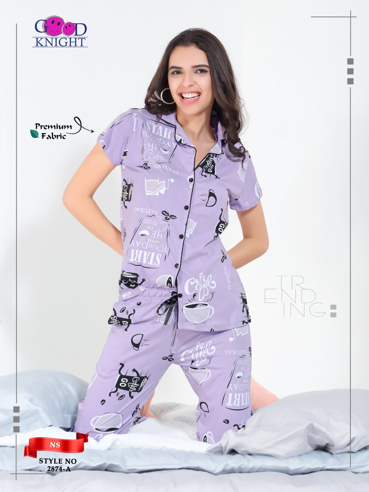 FRONT OPEN NIGHT SUIT
