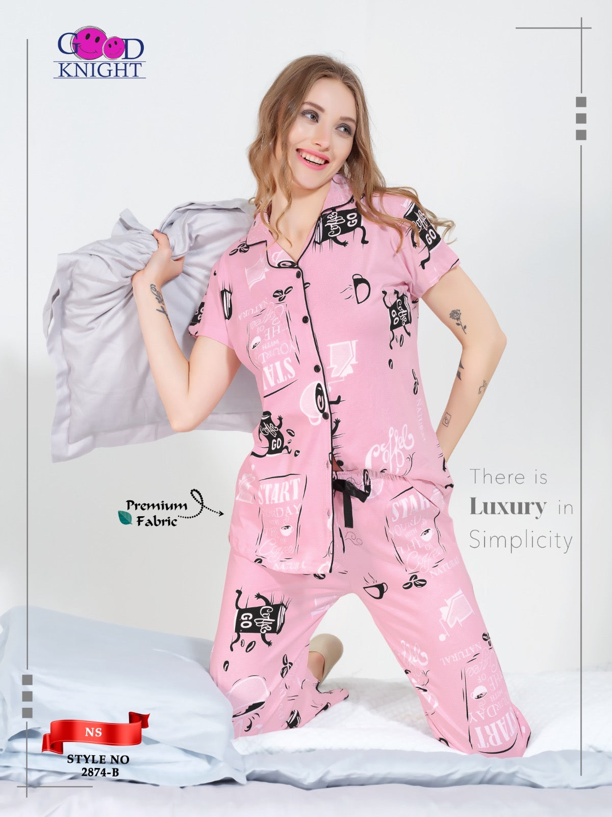 FRONT OPEN NIGHT SUIT